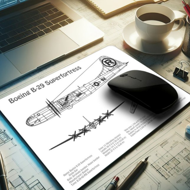 B-29 Superfortress - Flugzeugkonzepte BD Mousepad (Von Creator hochgeladen)