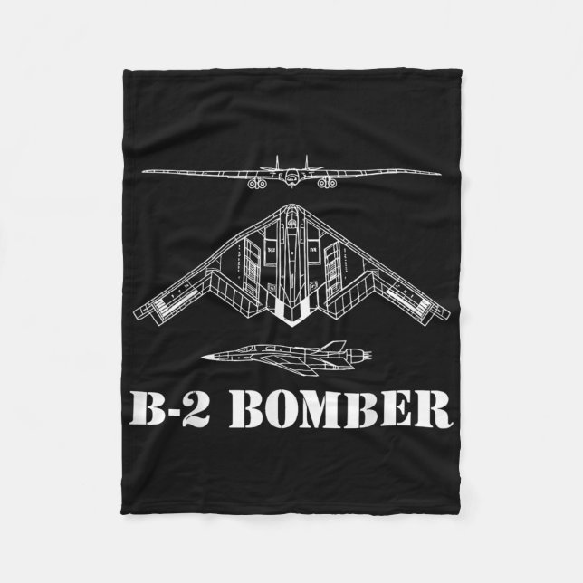 B-2 Bomber Aircraft Schematic Military Stealth Bom Fleecedecke (Vorderseite)