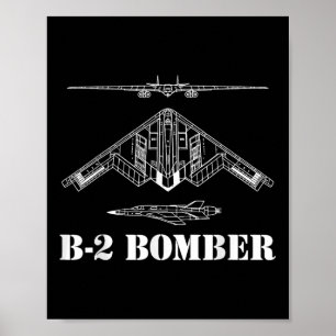 B-2-Bomber-Flugzeug-Schaltplan Militärischer Tarnk Poster