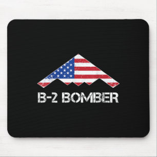 B-2 Spirit Stealth Bomber Flag US Military Aircra Mousepad