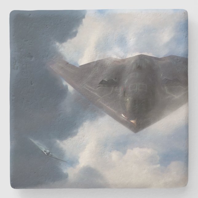 B-2 Spirit Stealth Bomber GHOST MAKER Steinuntersetzer (Vorderseite)
