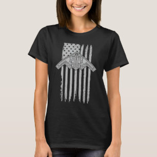 B-2 Stealth Bomber Militär Flugzeug American Flag T-Shirt