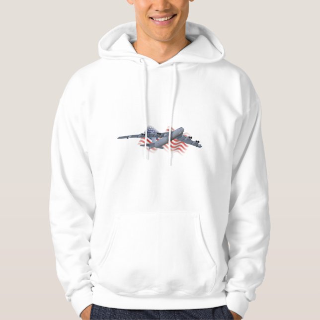 B-52 Strategischer Bomber mit amerikanischer Flagg Hoodie (Vorderseite)