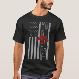 B-52 Stratofestress Bomber American Flag Runway T-Shirt
