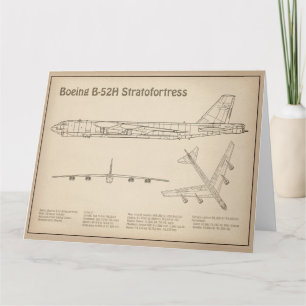 B-52 Stratofortress - Flugzeug-Blueprint-Pläne SD Dankeskarte