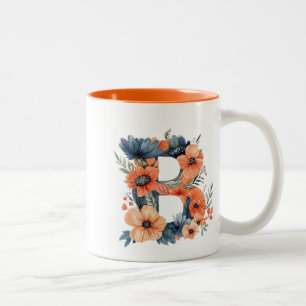 B Alphabet Letter Design Cup Zweifarbige Tasse
