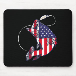 B Angeln Fisch Amerikanische Flagge Patriotisch 4. Mousepad