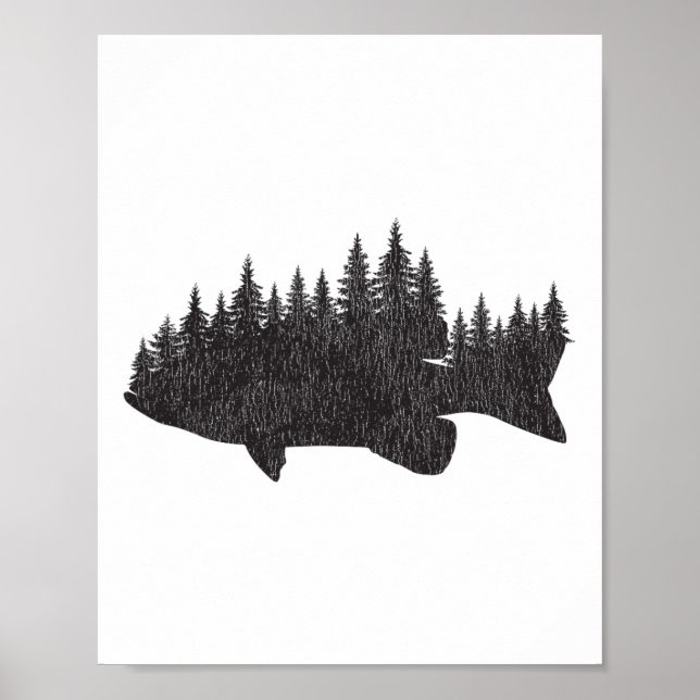 B Anglerwald - Großmaul- und Kleinmaul-Angler Poster (Vorne)