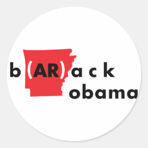 b (AR) ack Obama Runder Aufkleber