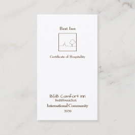 B&B Comfort Inn International Community 2020 Visitenkarte