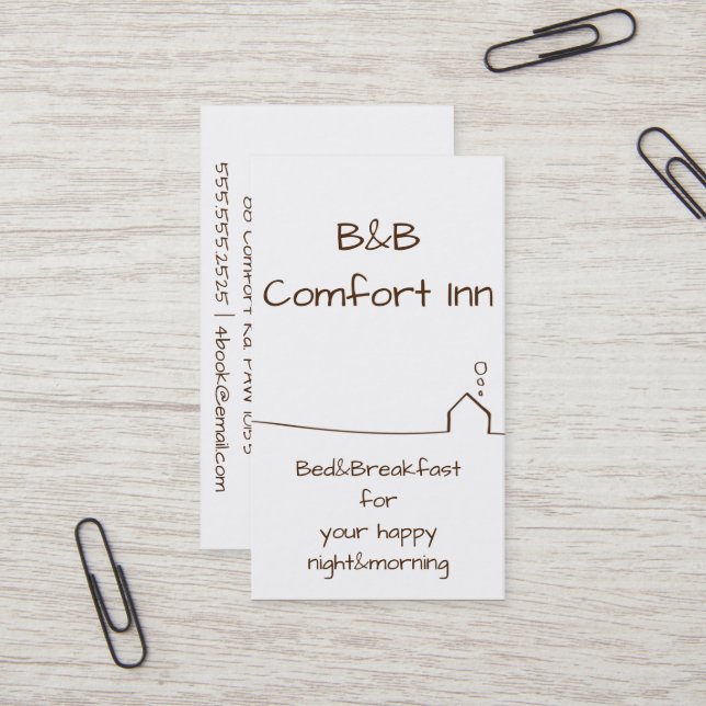 B&B Comfort Inn Visitenkarte (Vorderseite/Rückseite Beispiel)