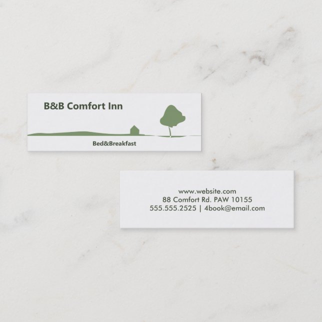 B$B Comfort InnMini Business Card Mini Visitenkarte (Vorne/Hinten)