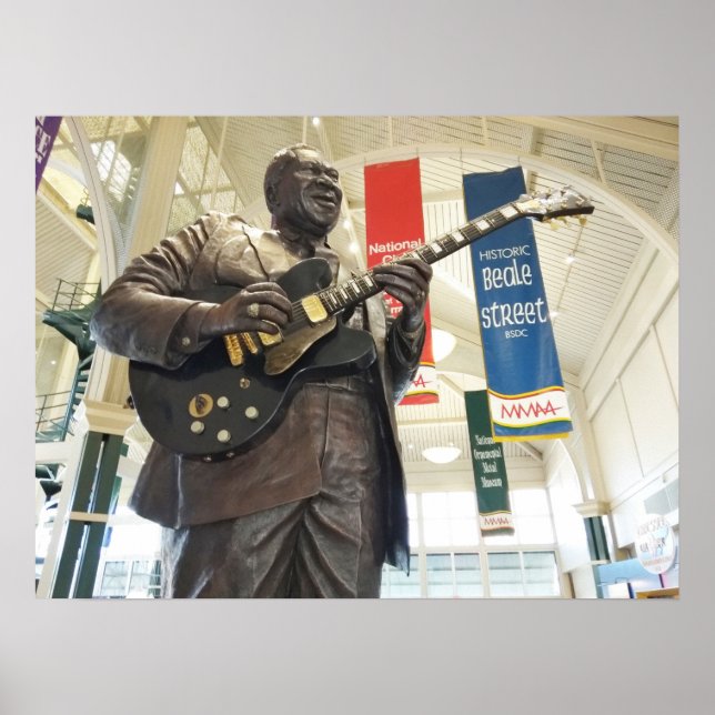 B.B. King Statue - Memphis (Tennessee) Poster (Vorne)