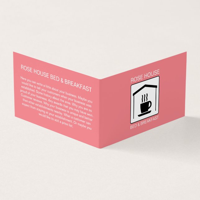 B&B Logo, Bed & Breakfast Unterkunft im Detail Visitenkarten (Vorderseite)