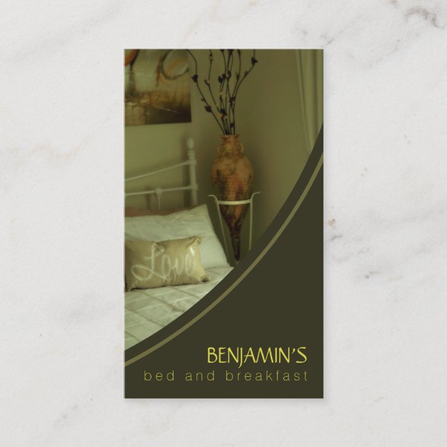 B&B Olive Green Bed and Breakfast Business Cards Visitenkarte (Vorderseite)