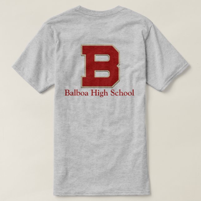 "B" Balboa High School Felt Style T-Shirt (Design Rückseite)