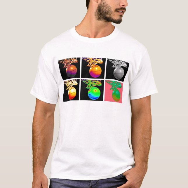B-Ball Basketball Hoops Pop Art T-Shirt (Vorderseite)