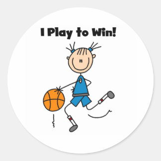 B-Ball-Spiel zum Sieg Runder Aufkleber