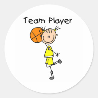 B-Ball Team Player Runder Aufkleber