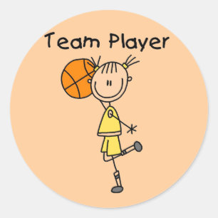 B-Ball-Teamspieler-T-Shirts und Geschenke Runder Aufkleber