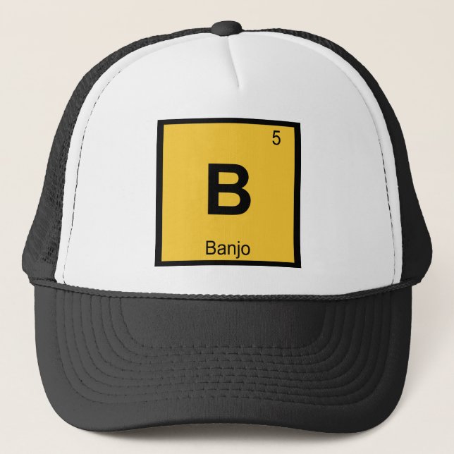 B - Banjo Music Chemistry Periodisches Tabellensym Truckerkappe (Vorderseite)