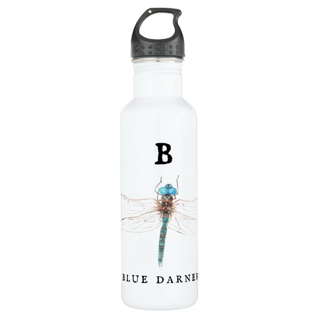 ‚B‘ Blue Darner Edelstahlflasche (Vorderseite)