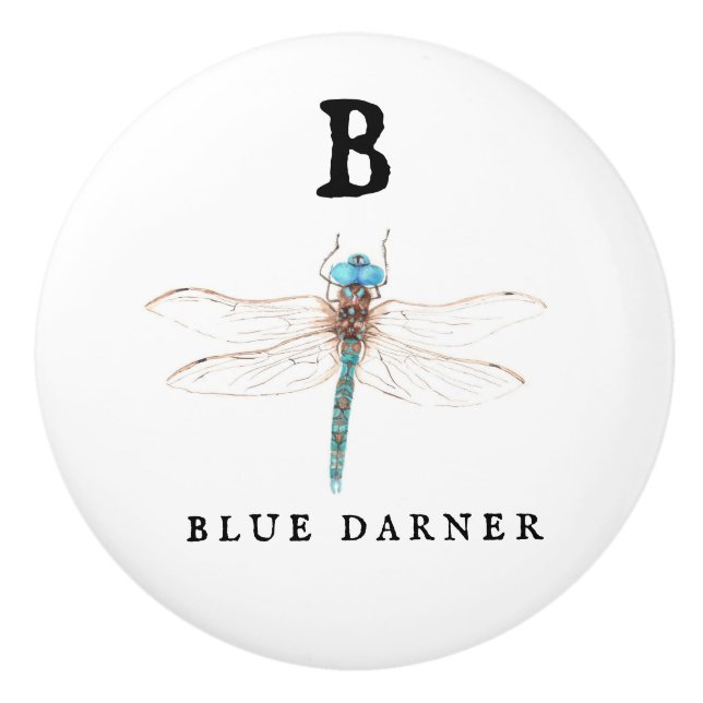 ‚B‘ Blue Darner Keramikknauf (Vorderseite)