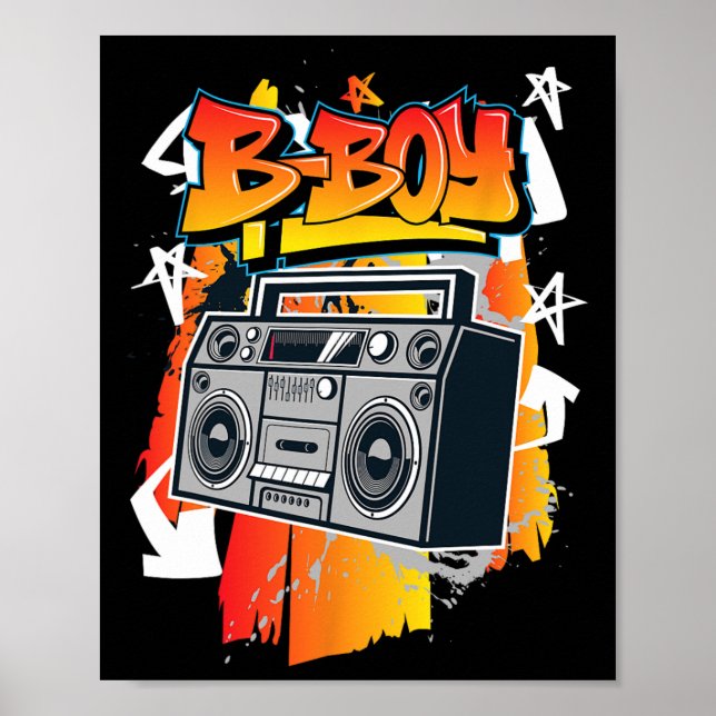 B-boy Angesagt-hop-Break-Tanz Poster (Vorne)