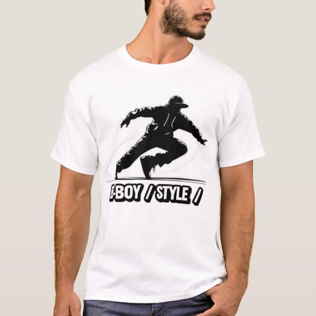 B-Boy Style - Retro Breakdance Silhouette Streetwe T-Shirt (Vorderseite)