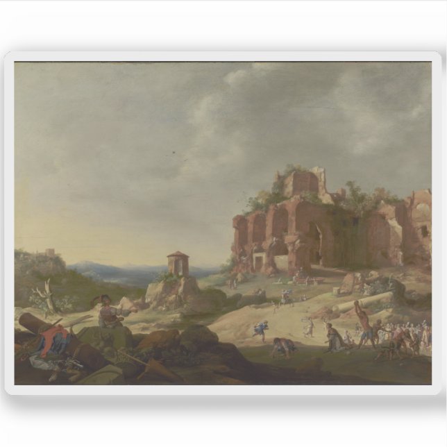 B. Breenbergh - Die Steinigung von Saint Stephen Aufkleber (Vorderseite)