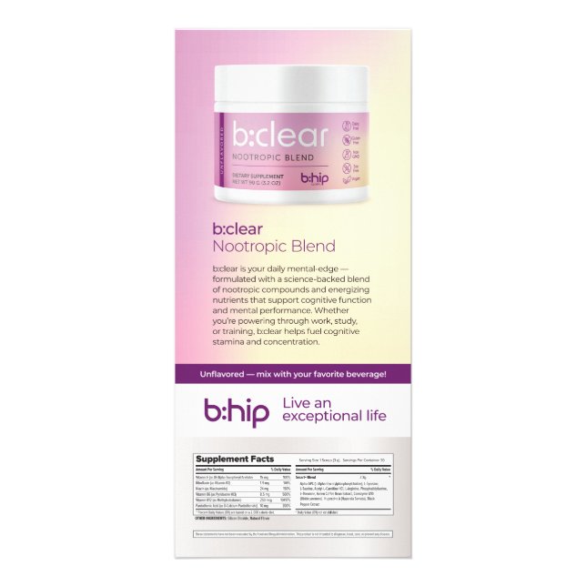 b:clear werbekarte (Vorne)