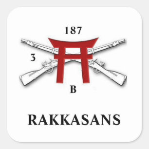 B Co 3. Bn 187. Infanterie-Aufkleber Quadratischer Aufkleber