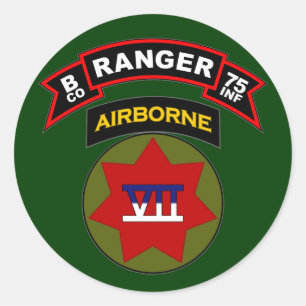 B Co, 75. Infanterie Regiment - Rangers, Deutschla Runder Aufkleber