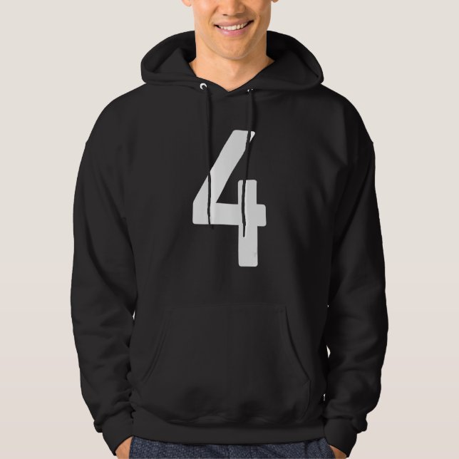 B Day Number 4 Monogram Norwester Font Initial Alp Hoodie (Vorderseite)