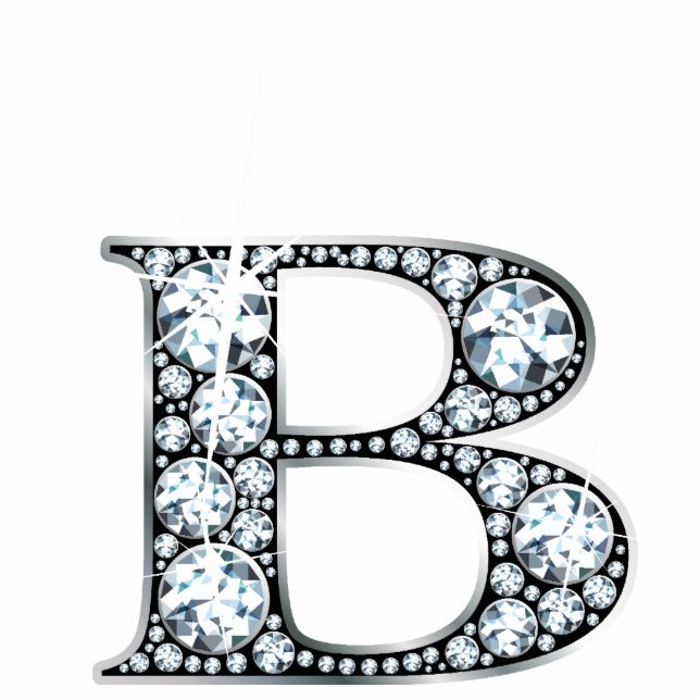 "B" Diamant Bling Fotoskulptur (Vorne)