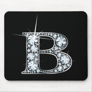 ‚B‘ Diamond Bling Mousepad