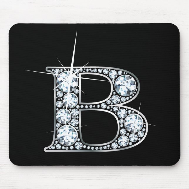 ‚B‘ Diamond Bling Mousepad (Vorne)