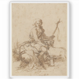 B.E. Murillo - Der jugendliche Johannes der Taufe Aufkleber