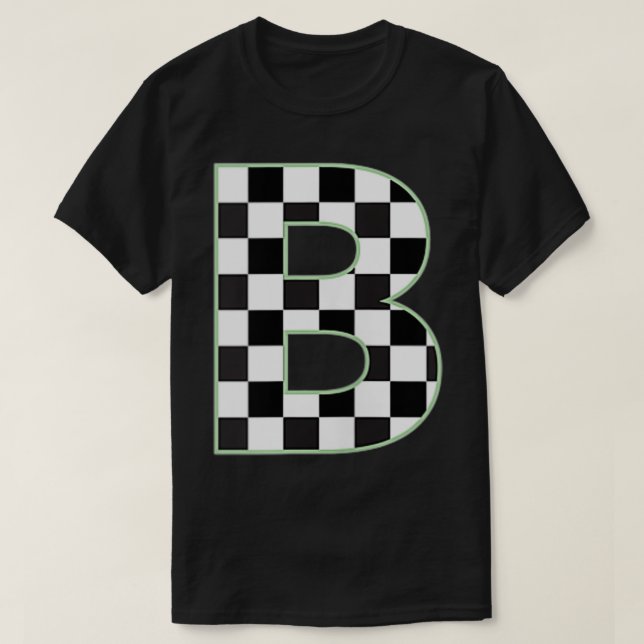 B Erste schwarz-weiße Tafel mit Monogramm T-Shirt (Design vorne)