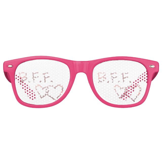 B F mit verknüpften Herzen Sonnenbrille (Vorderseite)