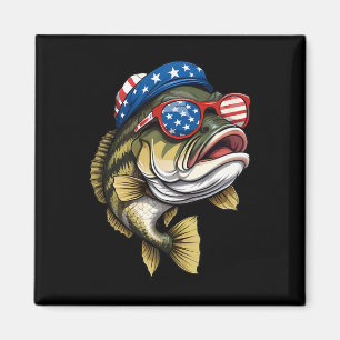 B Fisch 4. Juli Amerikanische Us-Flagge Patriotisc Magnet