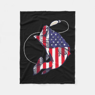 B Fisch American Flag Patriotic Fourth J Fleecedecke