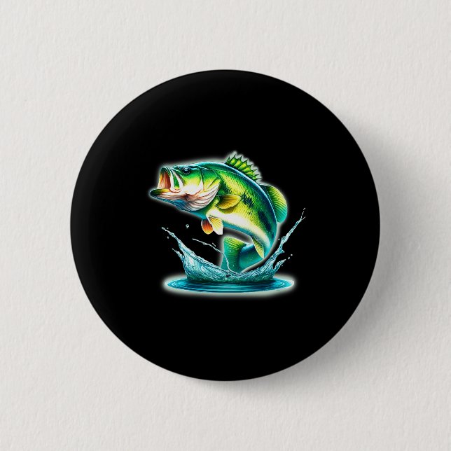 B Fisch Springend Comfort Colors Erwachsene Schwer Button (Vorderseite)