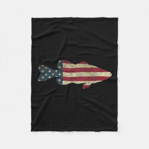 B Fischen der amerikanischen Flagge Vintager Patri Fleecedecke