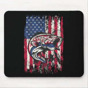 B Fischen Shirt Amerikanische Flagge Fischer T-Shi Mousepad