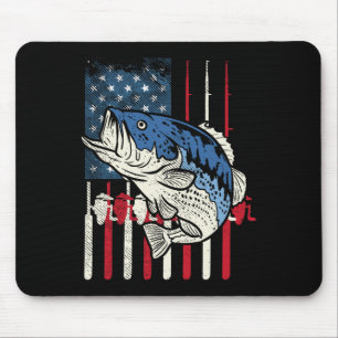 B Fischen US-amerikanische Flagge Patriotische Fis Mousepad