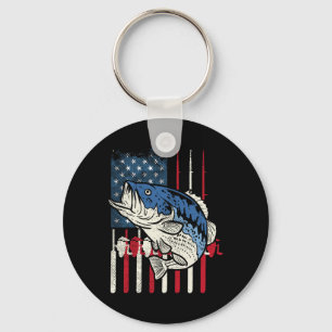 B Fischen US-amerikanische Flagge Patriotische Fis Schlüsselanhänger
