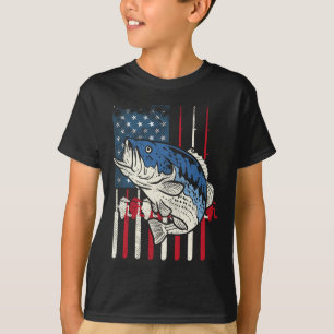 B Fischen US-amerikanische Flagge Patriotische Fis T-Shirt