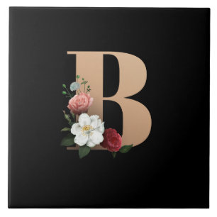 B Flower Monogram Fliese