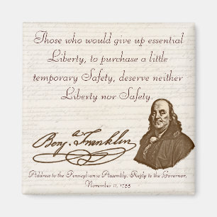 B. Franklin: Freiheit u. Sicherheit - Magnet #1
